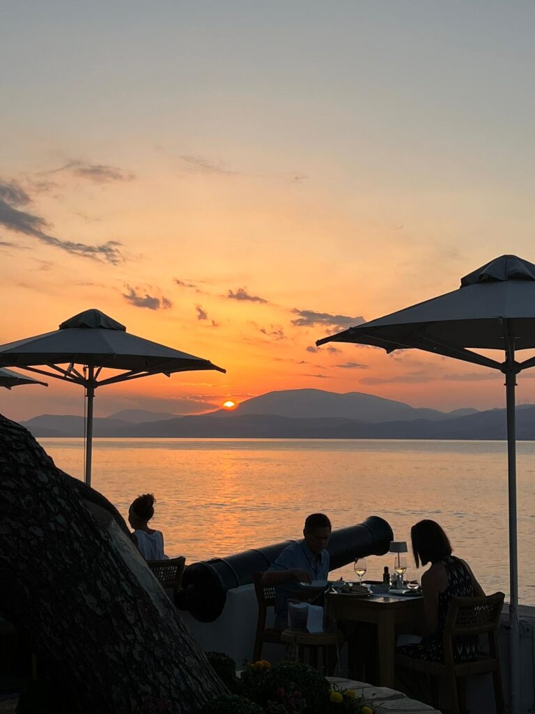 sunset on greece island